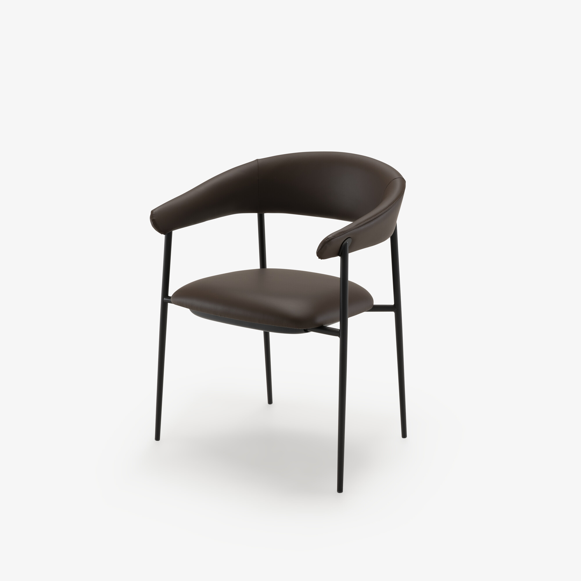 Image Set of 2 carver chairs skiaccia leather/dako brun foncé 2
