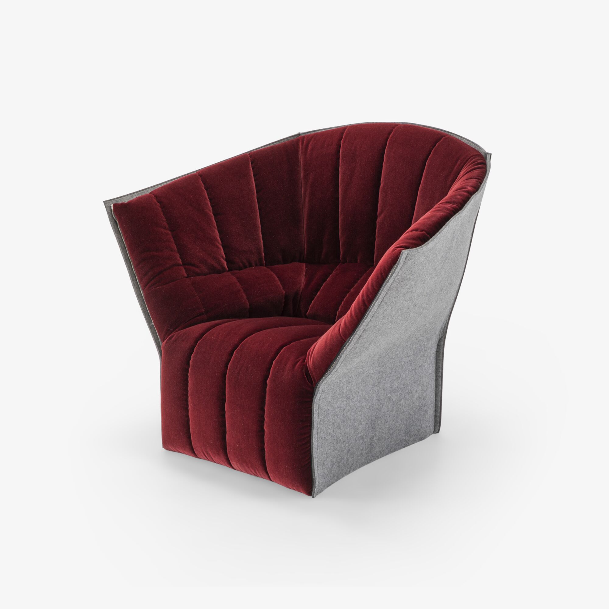 Image Armchair high back exterior of back in felt 3