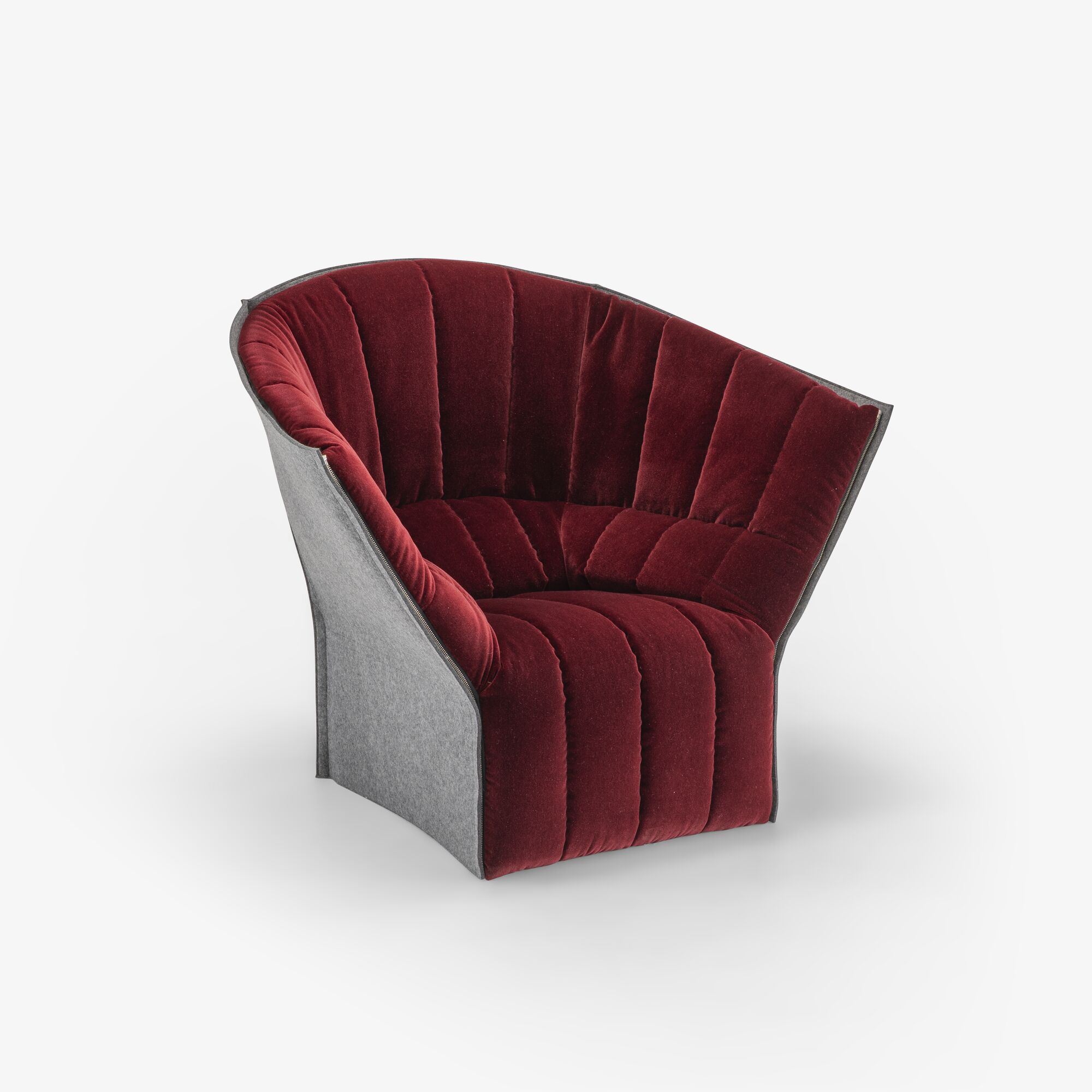 Image Armchair high back exterior of back in felt 2