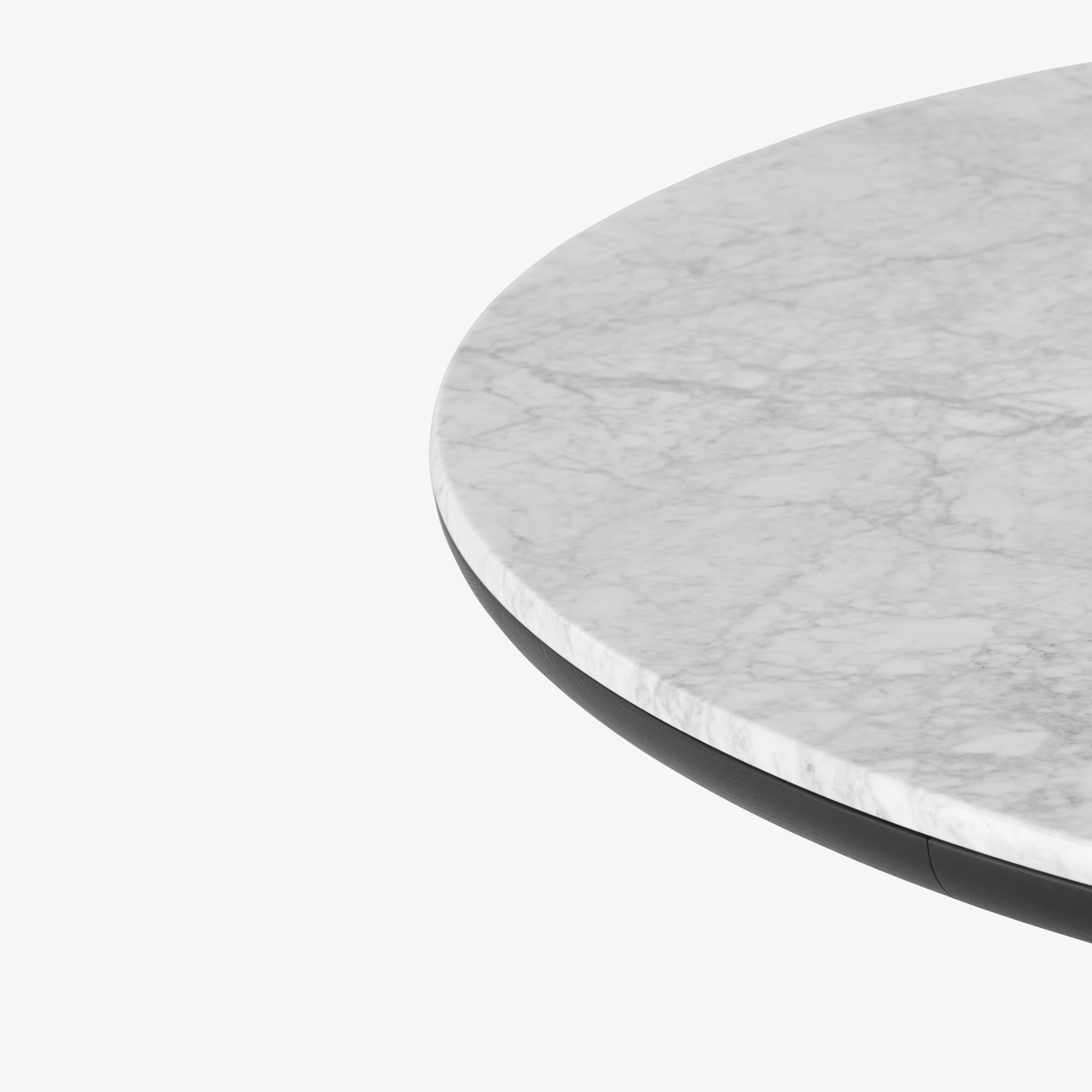 Image Dining table white carrara marble base in black stained ash 3