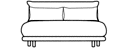 BEDSETTEE 120 WITHOUT ARMS WITH LUMBAR CUSHIONS  
