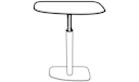 TABLE WHITE LACQUERED BASE TOP IN WHITE FENIX LAMINATE