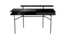 DESK TOP IN BLACK STAINED OAK BLACK LACQUERED STEEL BASE