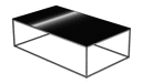 RECTANGULAR LOW TABLE MARQUINIA CERAMIC STONEWARE TOP WHITE LACQUERED BASE