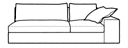 LARGE 1-ARMED SETTEE LEFT WITH ARMREST B 