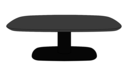 LOW TABLE WALNUT TOP BLACK LACQUERED BASE