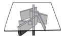 SQUARE LOW TABLE SOLID EUROPEAN WALNUT GREY STAINED