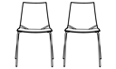 SET OF 2 CHAIRS WHITE WHITE LACQUERED BASE