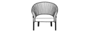 ARMCHAIR BLACK LACQUERED STEEL BASE 