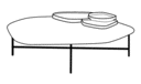 LOW TABLE NATURAL ASH / WHITE CERAMIC LARGE