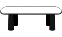 DINING TABLE WHITE CARRARA MARBLE BASE IN BLACK STAINED ASH