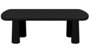 DINING TABLE WALNUT BASE IN BLACK STAINED ASH