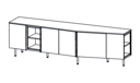 TV CABINET WITH RIGHT-HAND OPEN CHEST LACQUER - COLOUR TO ORDER