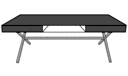 DESK WALNUT TOP BRILLIANT CHROMED BASE