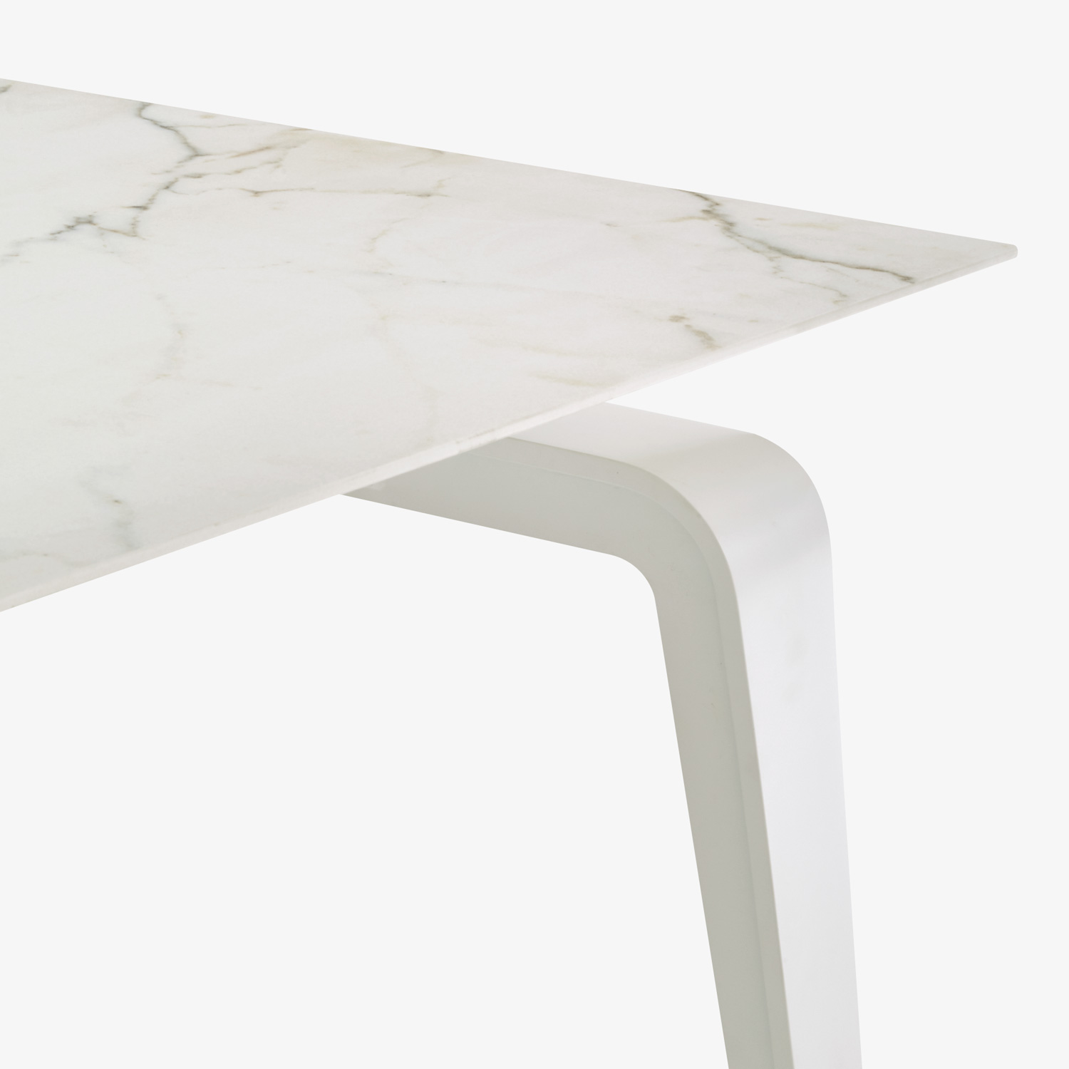 Image Rectangular dining table white lacquered base  2