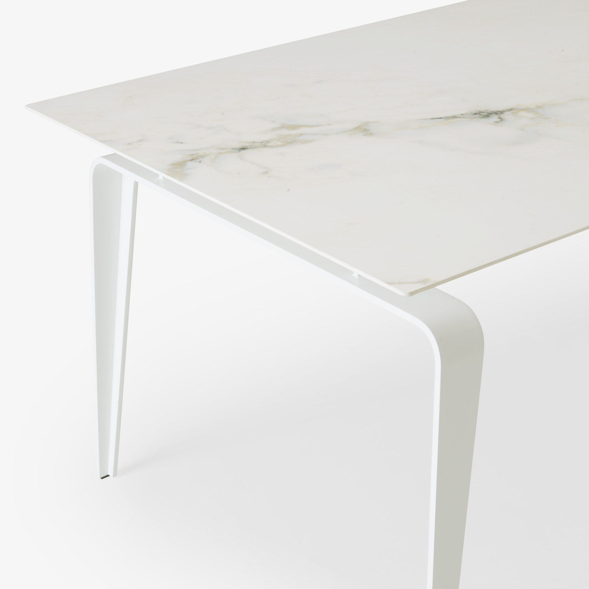 Image Rectangular dining table white lacquered base  3