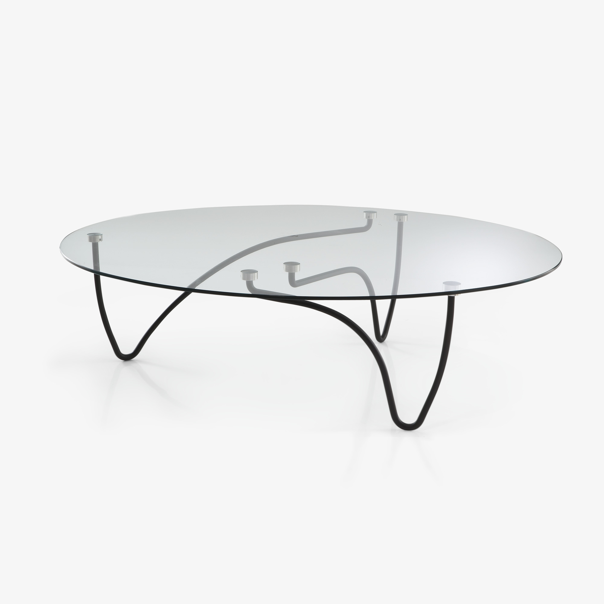 Image Oval low table clear glass top 1