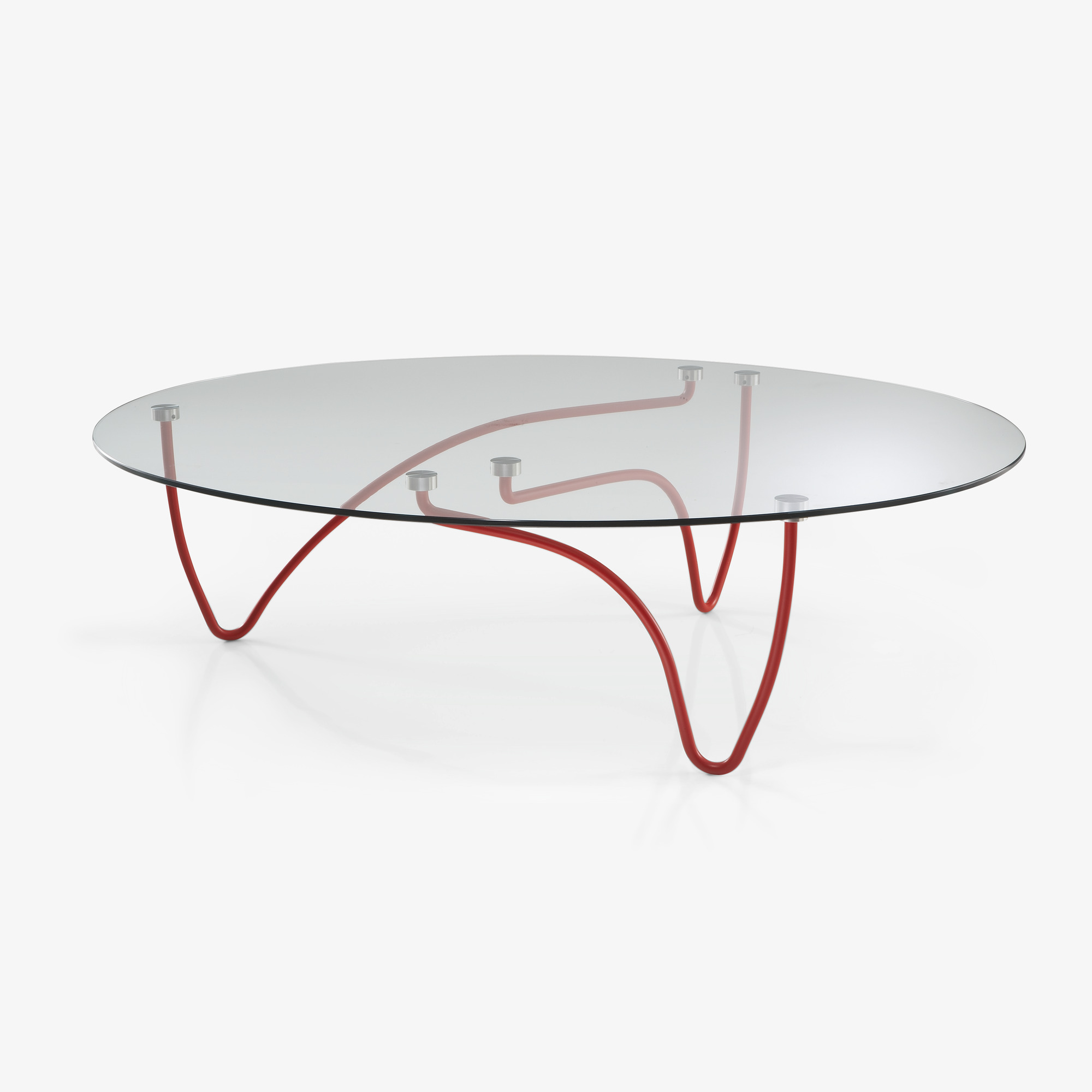 Image Oval occasional table clear glass top 2