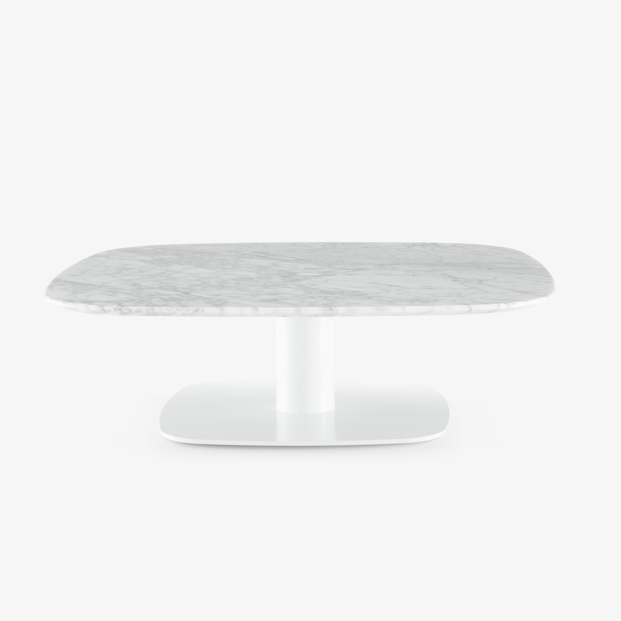 Image Low table marble top white lacquered base 1