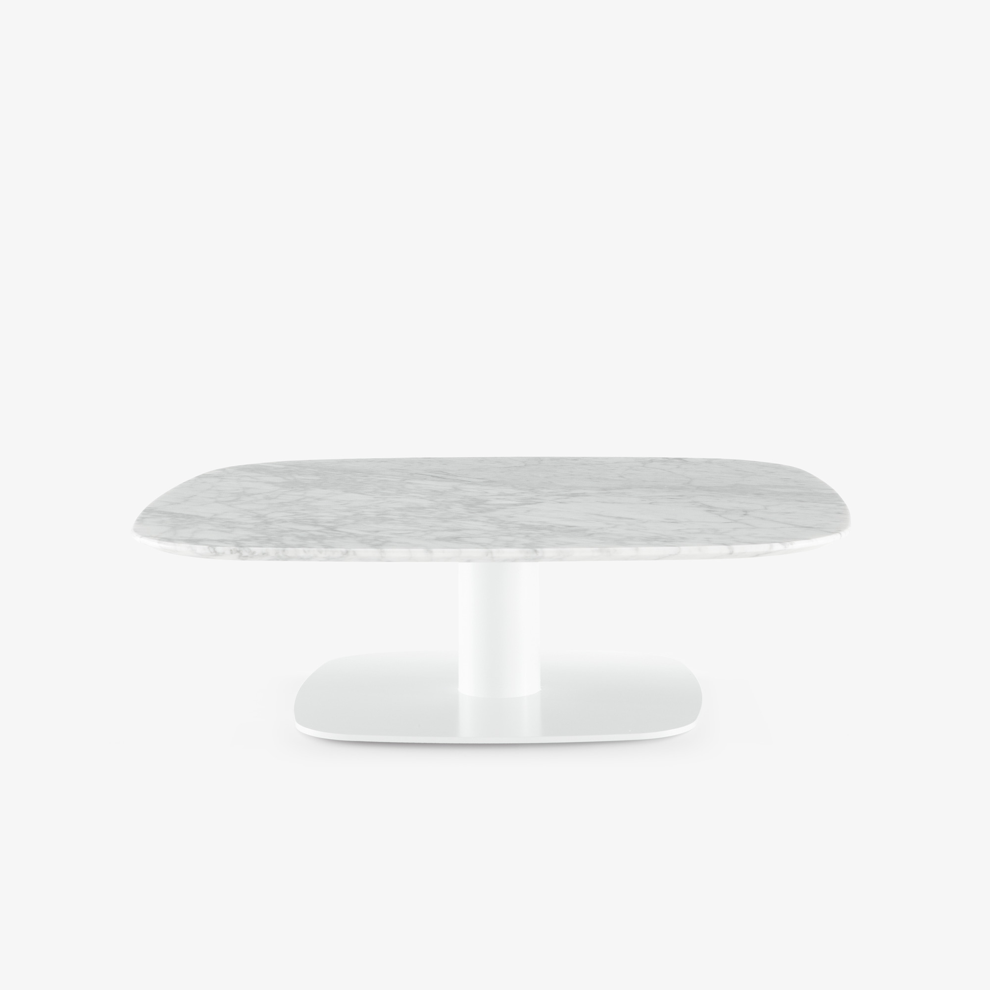 Image LOW TABLE MARBLE TOP WHITE LACQUERED BASE