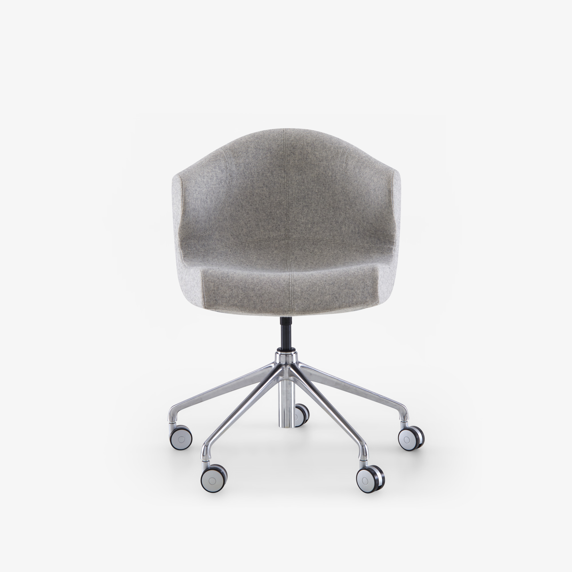 Image Alster chair with arms aluminum base on casters 1