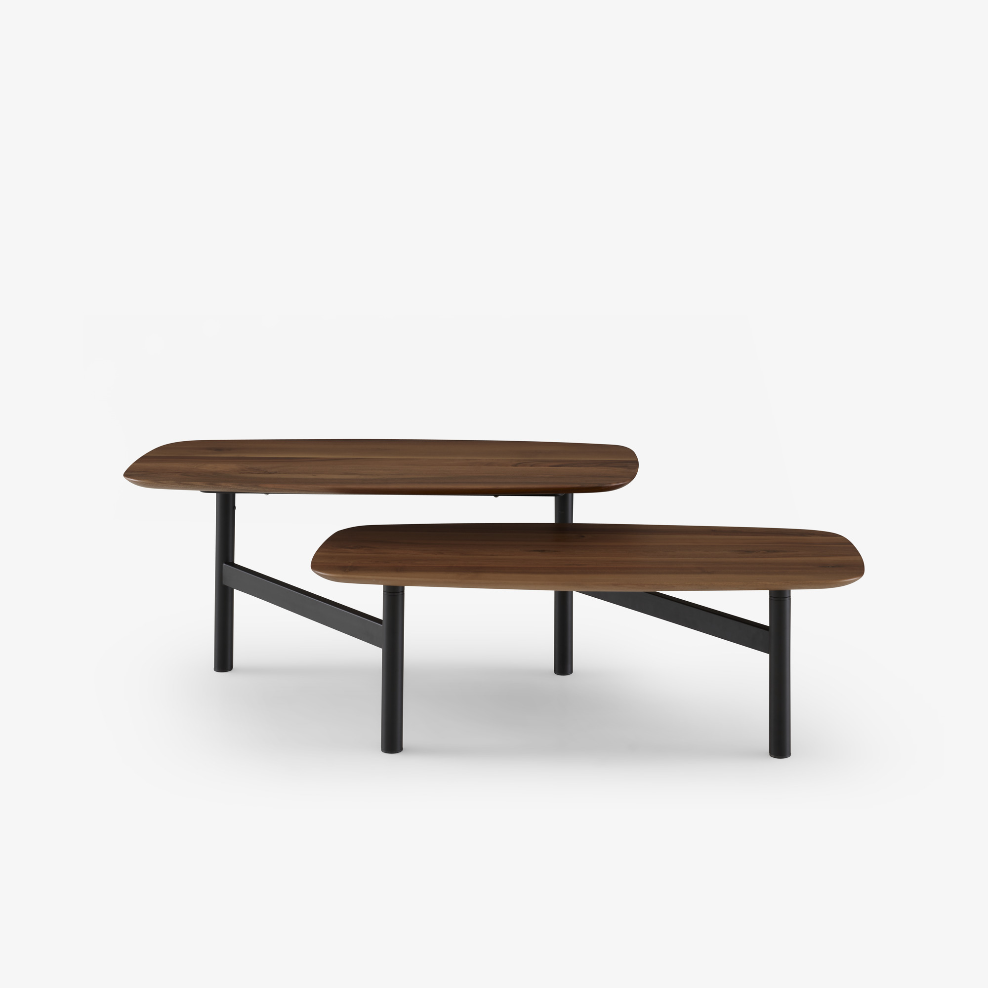 Image Low table european walnut top black lacquered base 1
