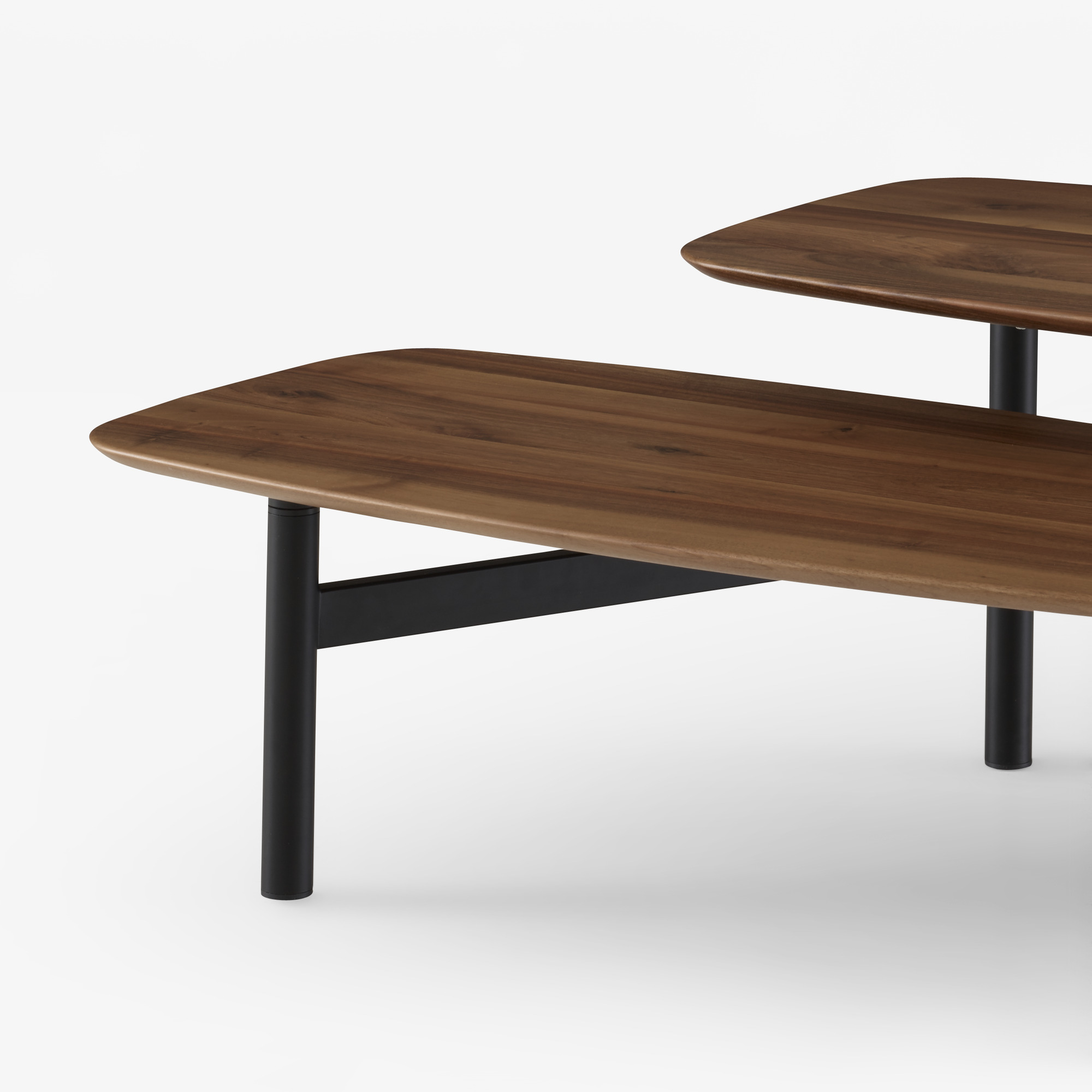 Image Low table european walnut top black lacquered base 5