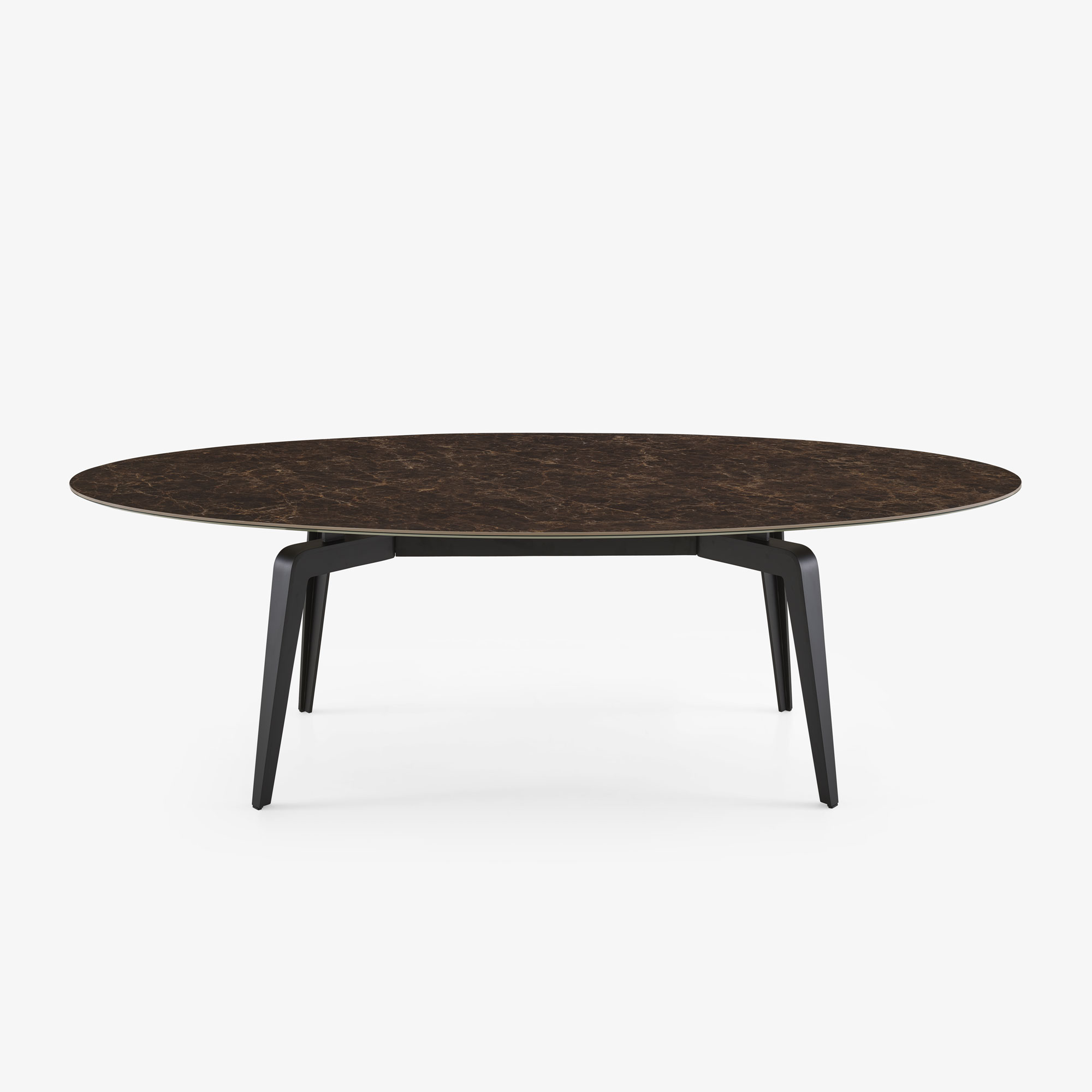Image Oval dining table black lacquered base  1