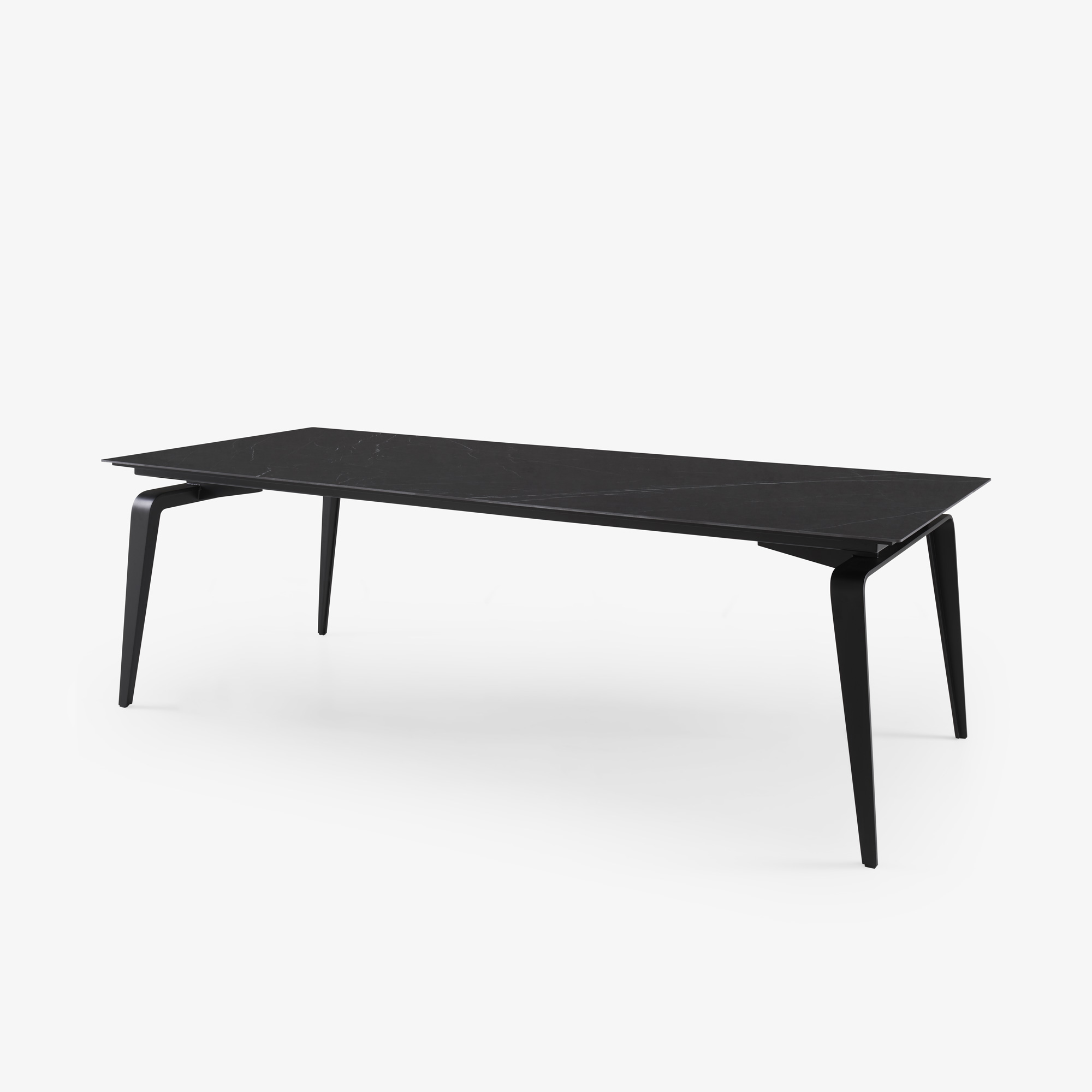 Image Rectangular dining table black lacquered base  2