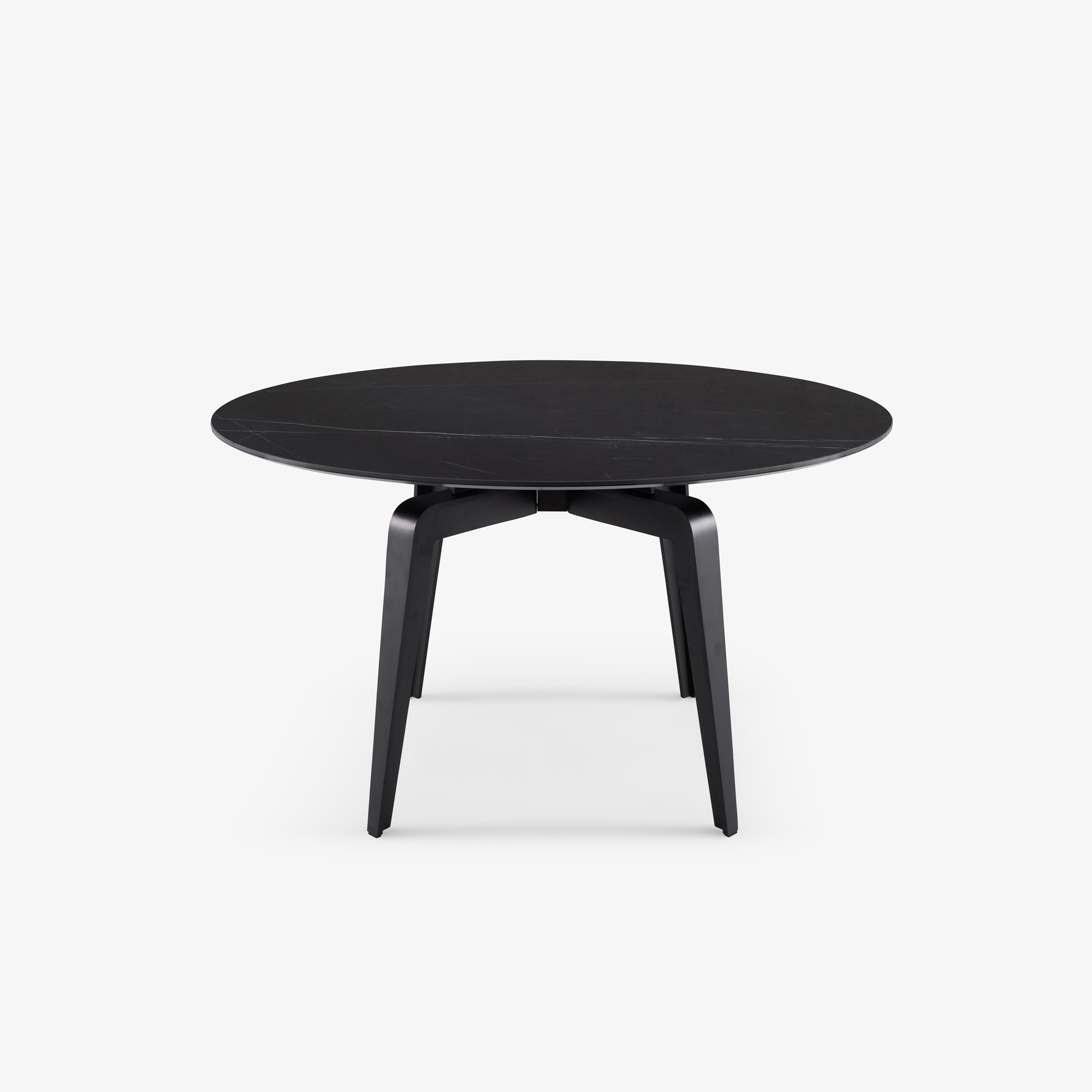Image Round dining table black lacquered base  1