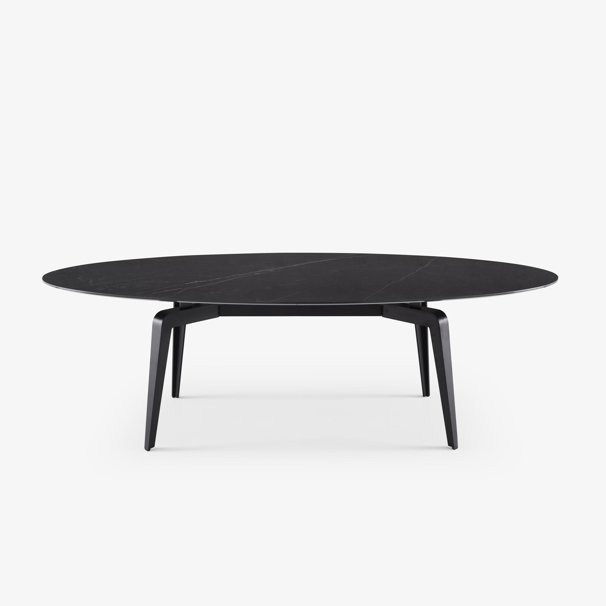 Image OVAL DINING TABLE BLACK LACQUERED BASE 
