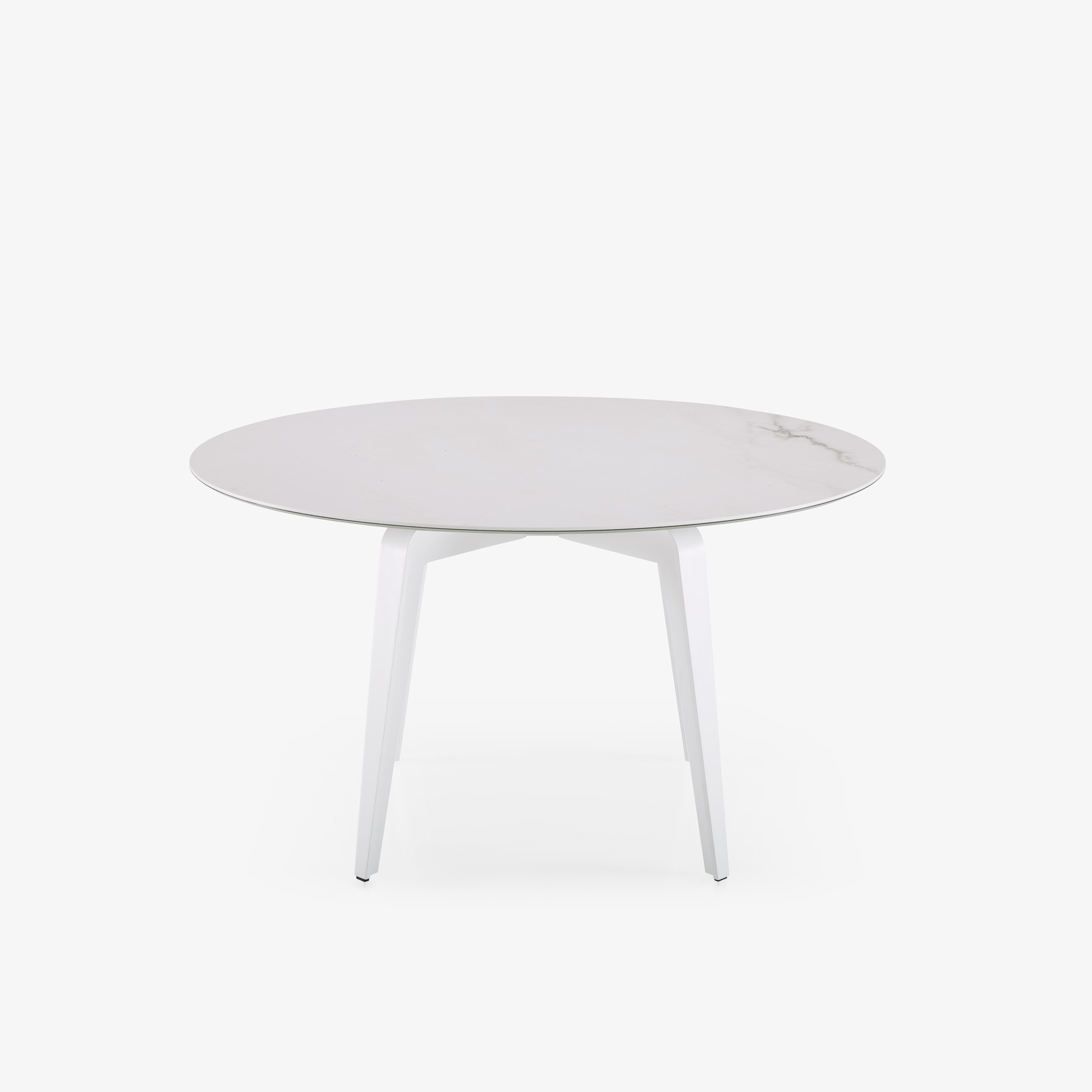 Image Round dining table white lacquered base  1