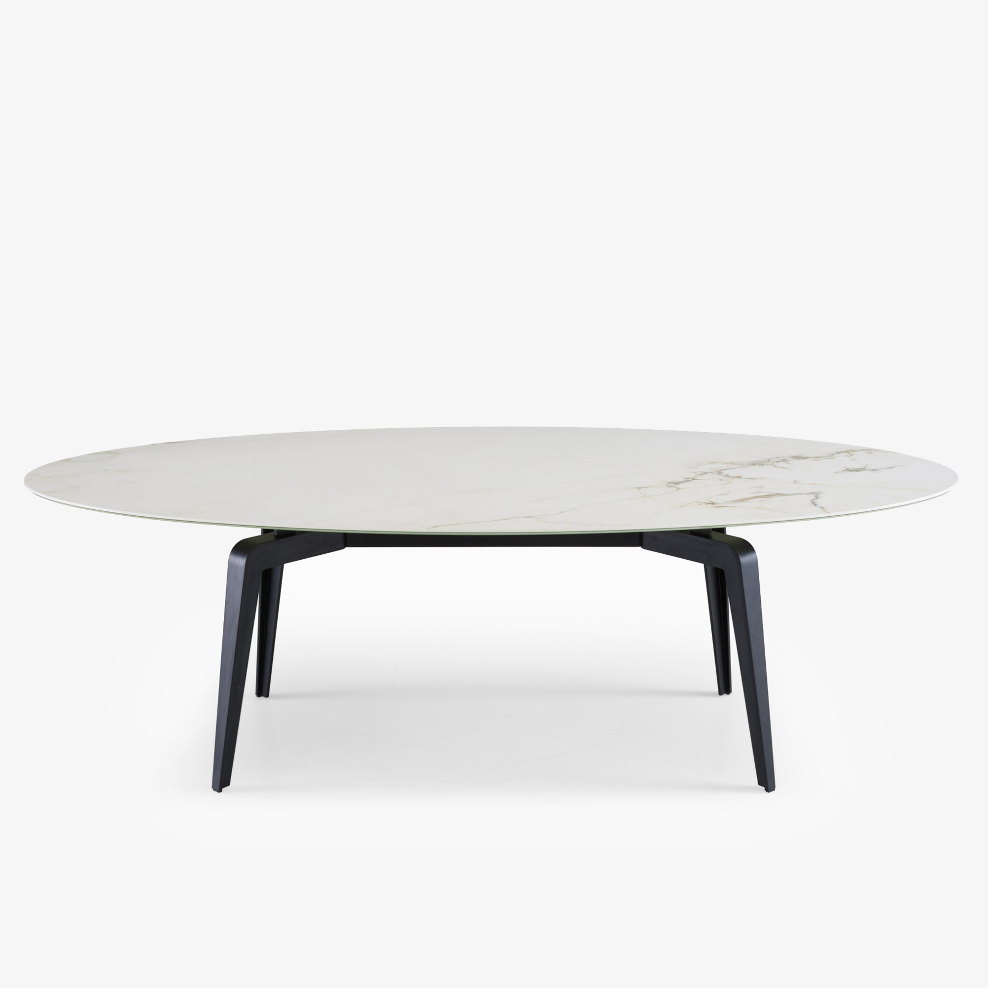 Image OVAL DINING TABLE BLACK LACQUERED BASE 