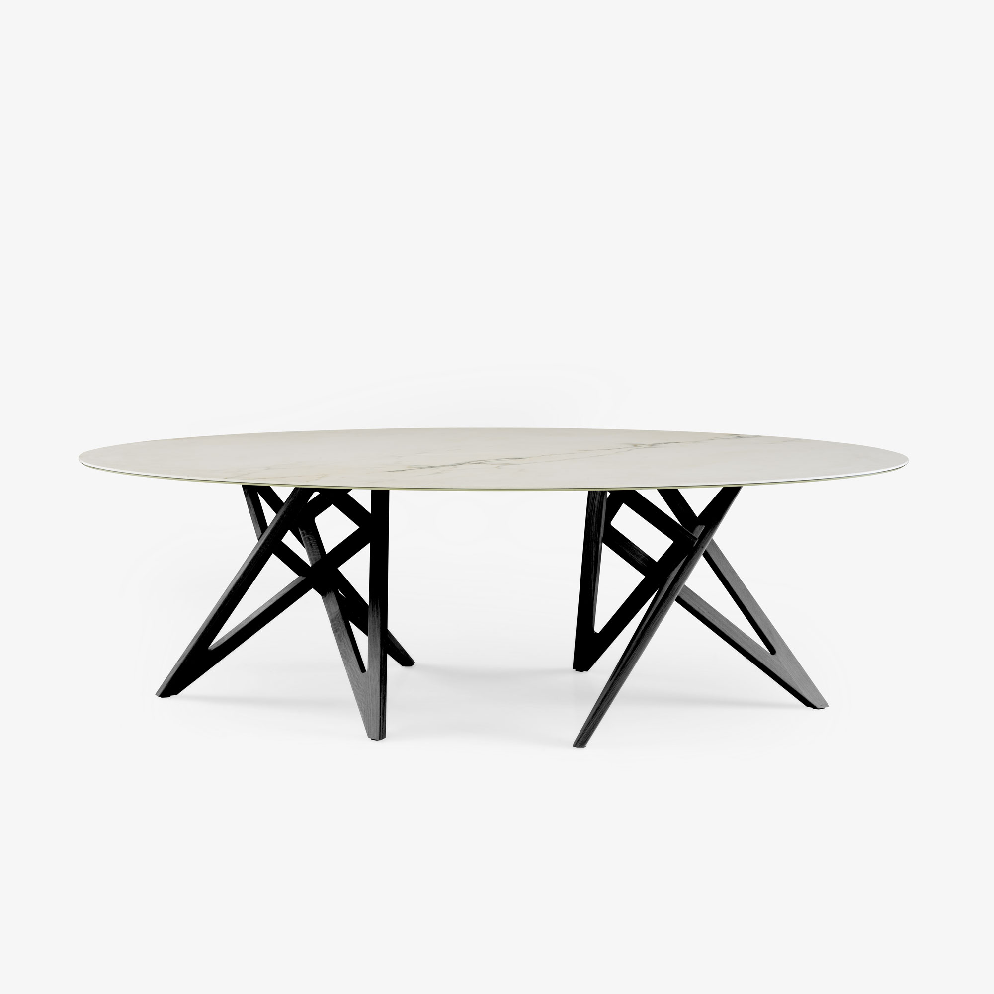 Image Oval dining table base in black stained ash  1