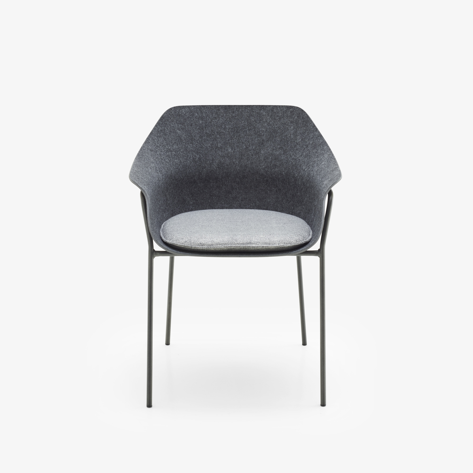 Image CHAIR WITH ARMS ANTHRACITE METAL BASE 