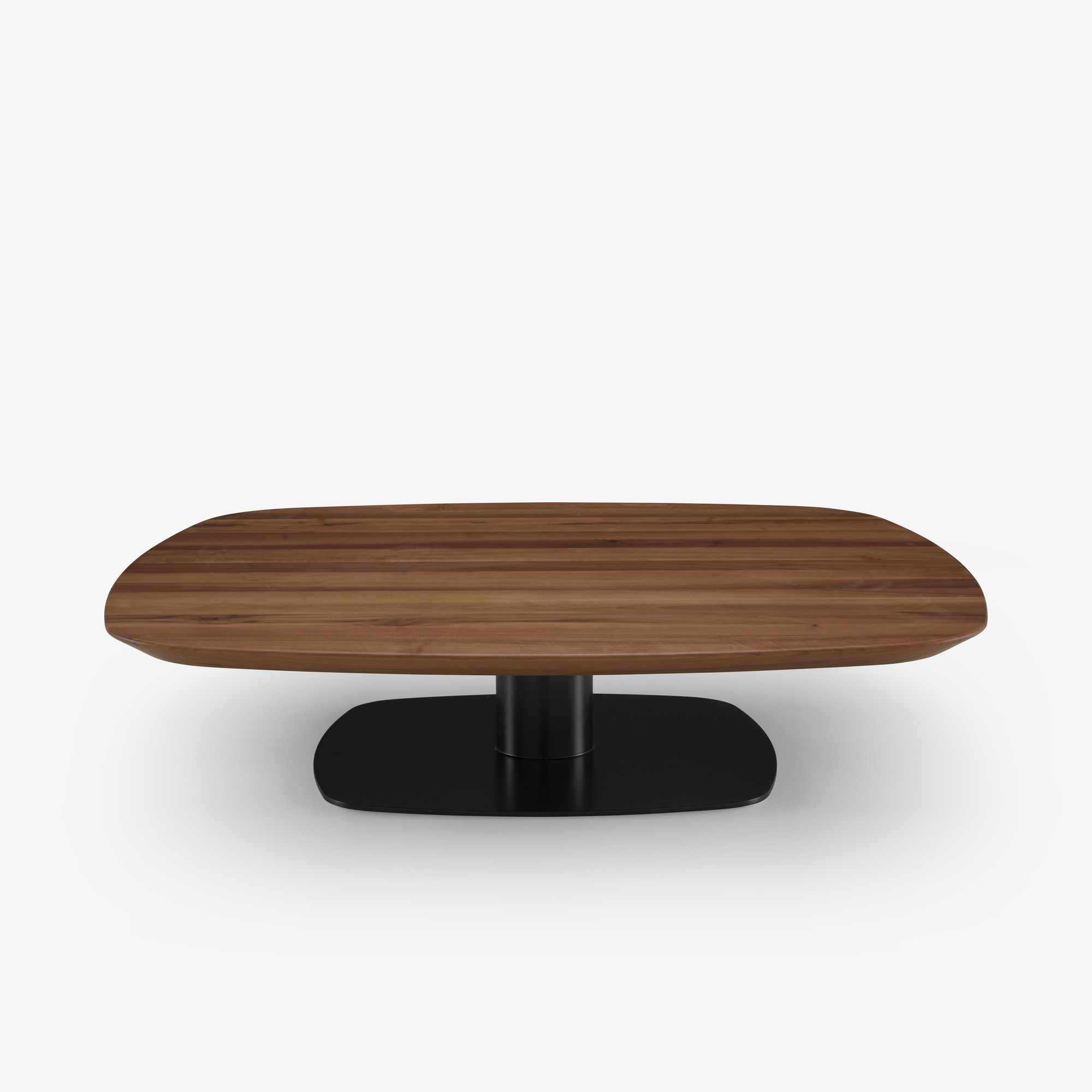 Image Low table walnut top black lacquered base 5