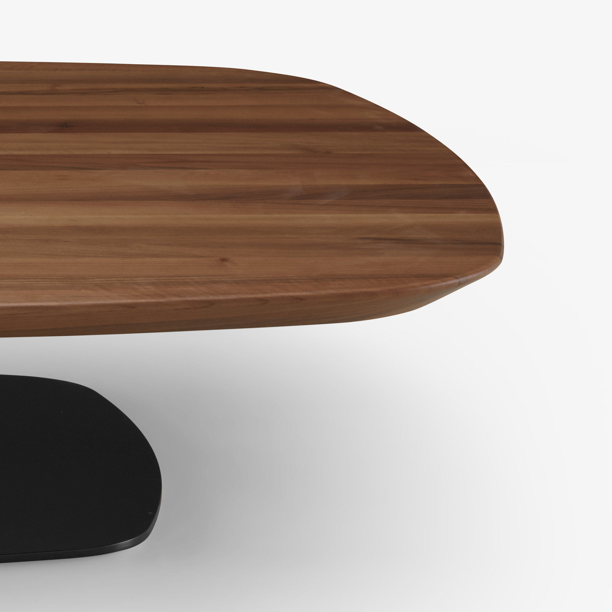 Image Low table walnut top black lacquered base 4