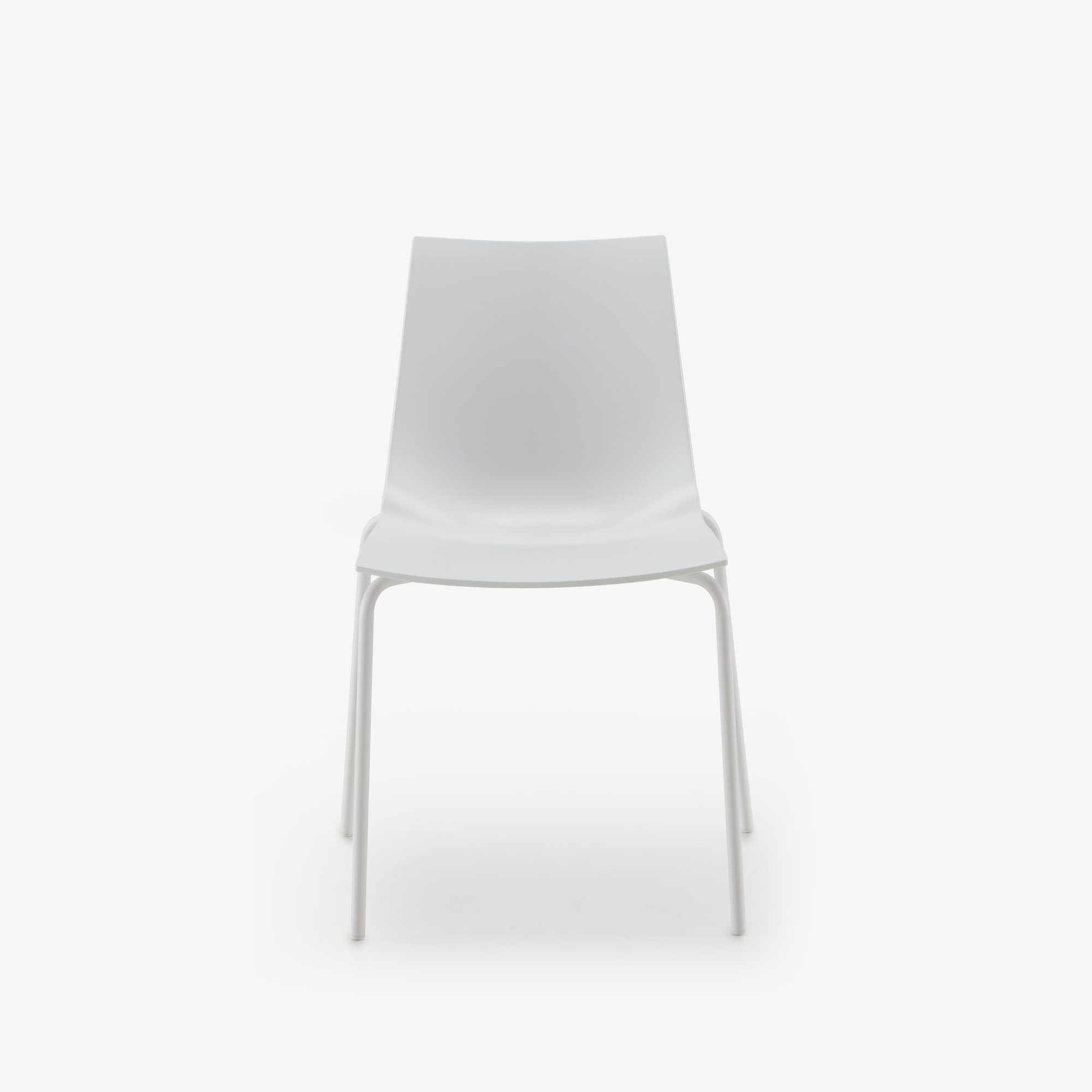 Image SET OF 2 DINING CHAIRS WHITE WHITE LACQUERED BASE