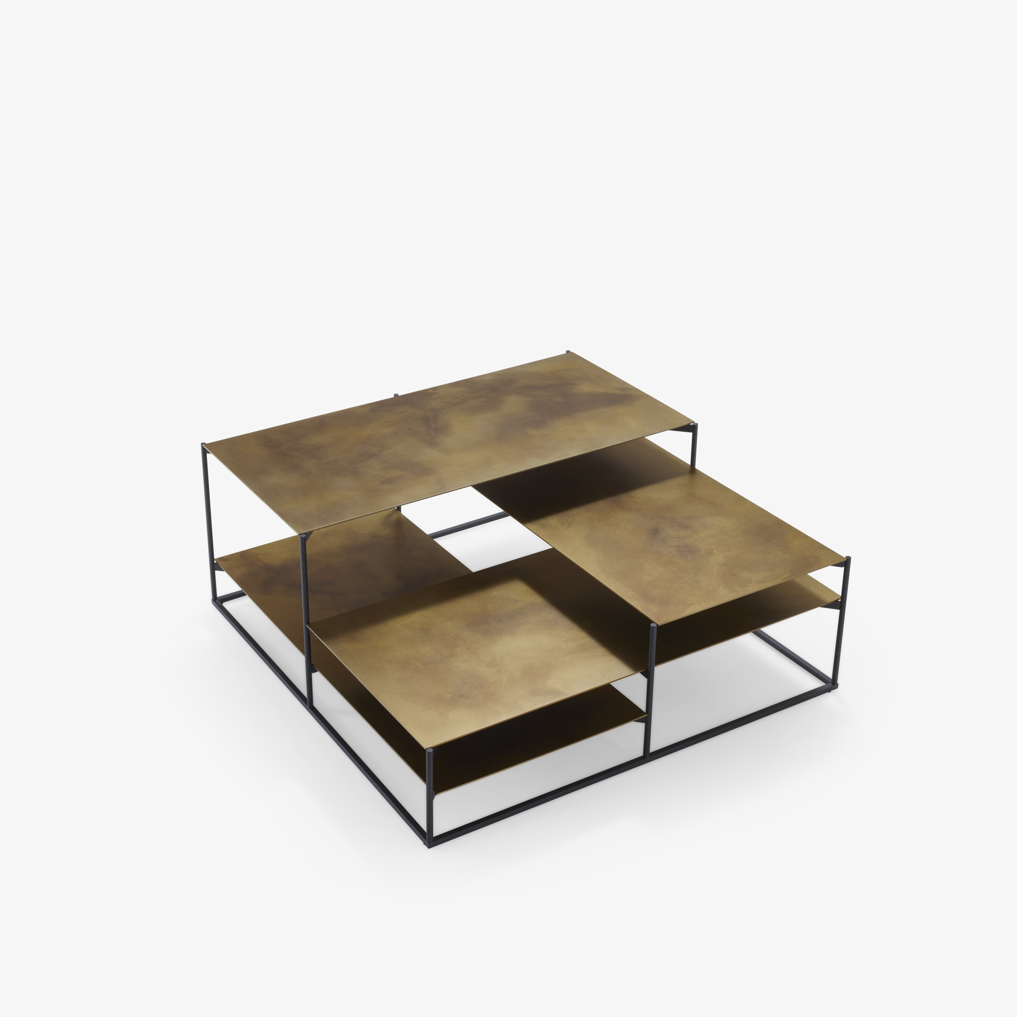Image Low table small tops in golden brass aspect steel 3