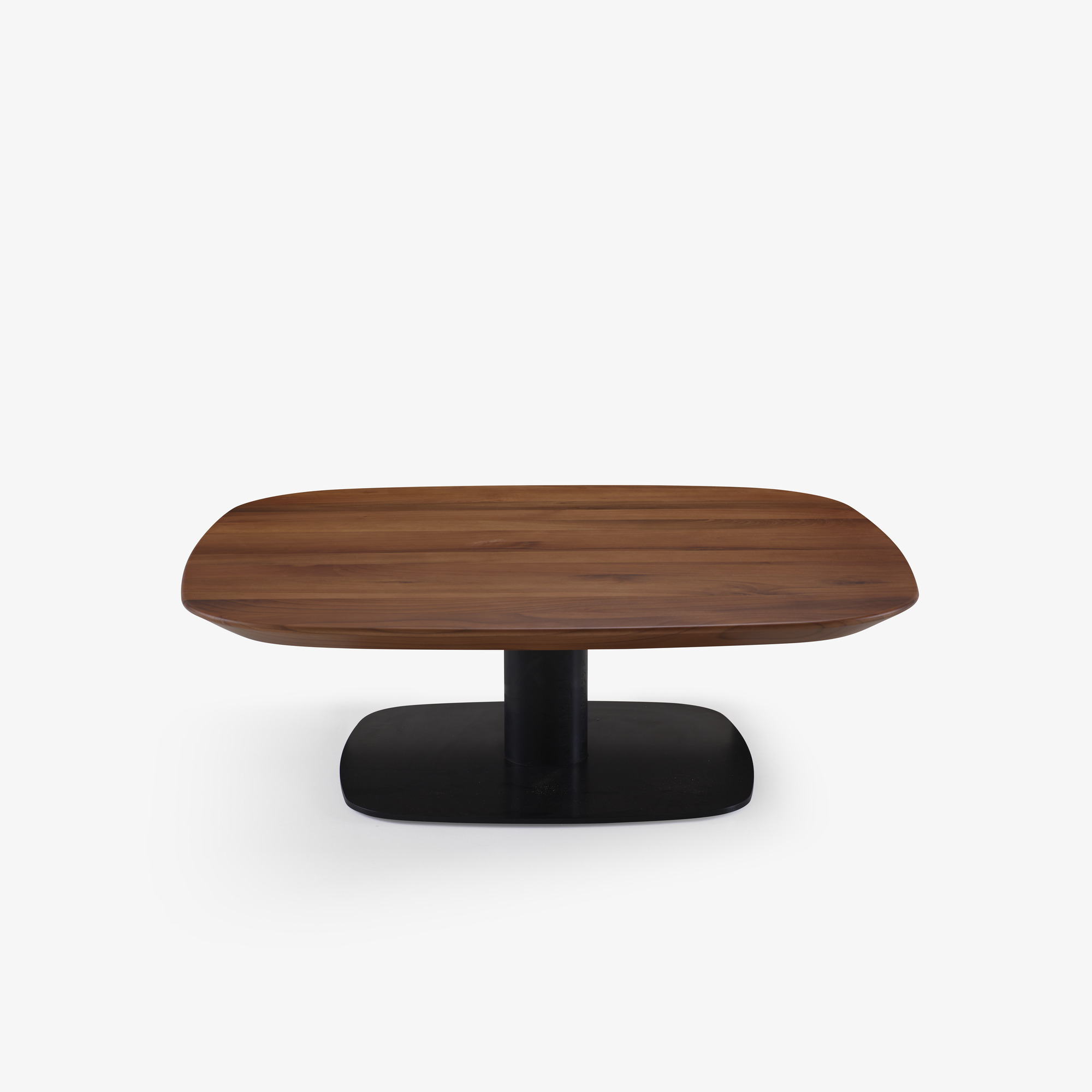 Image LOW TABLE WALNUT TOP BLACK LACQUERED BASE