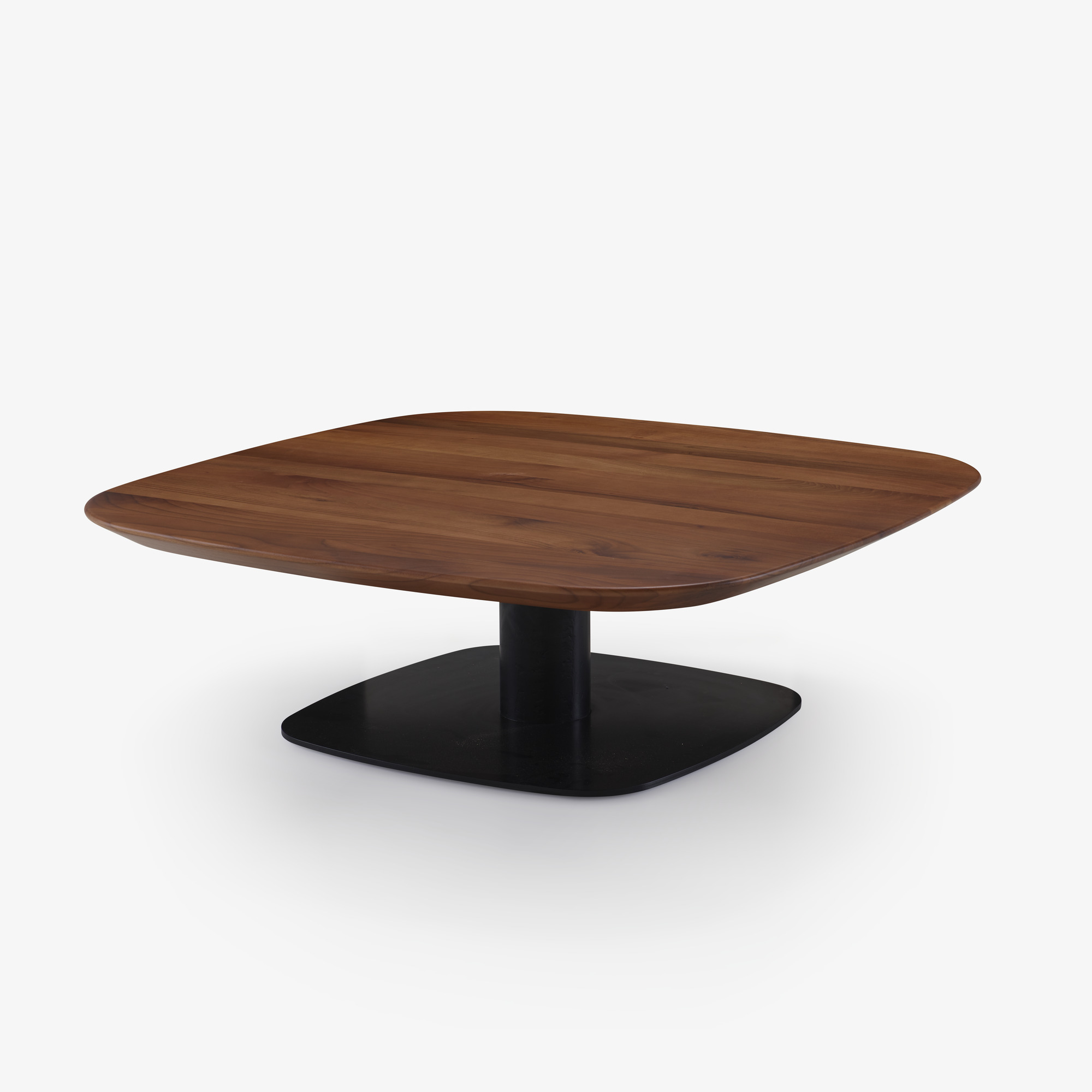 Image Low table walnut top black lacquered base 2
