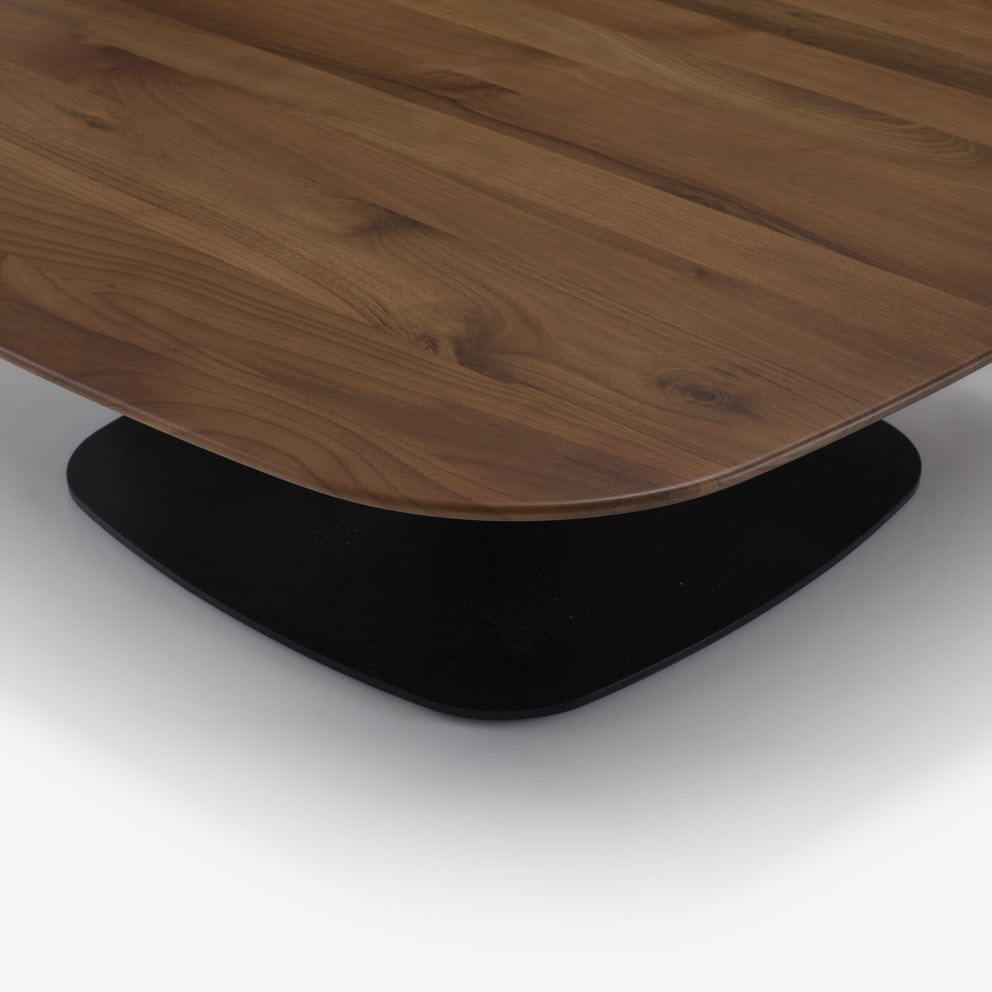 Image Low table walnut top black lacquered base 3