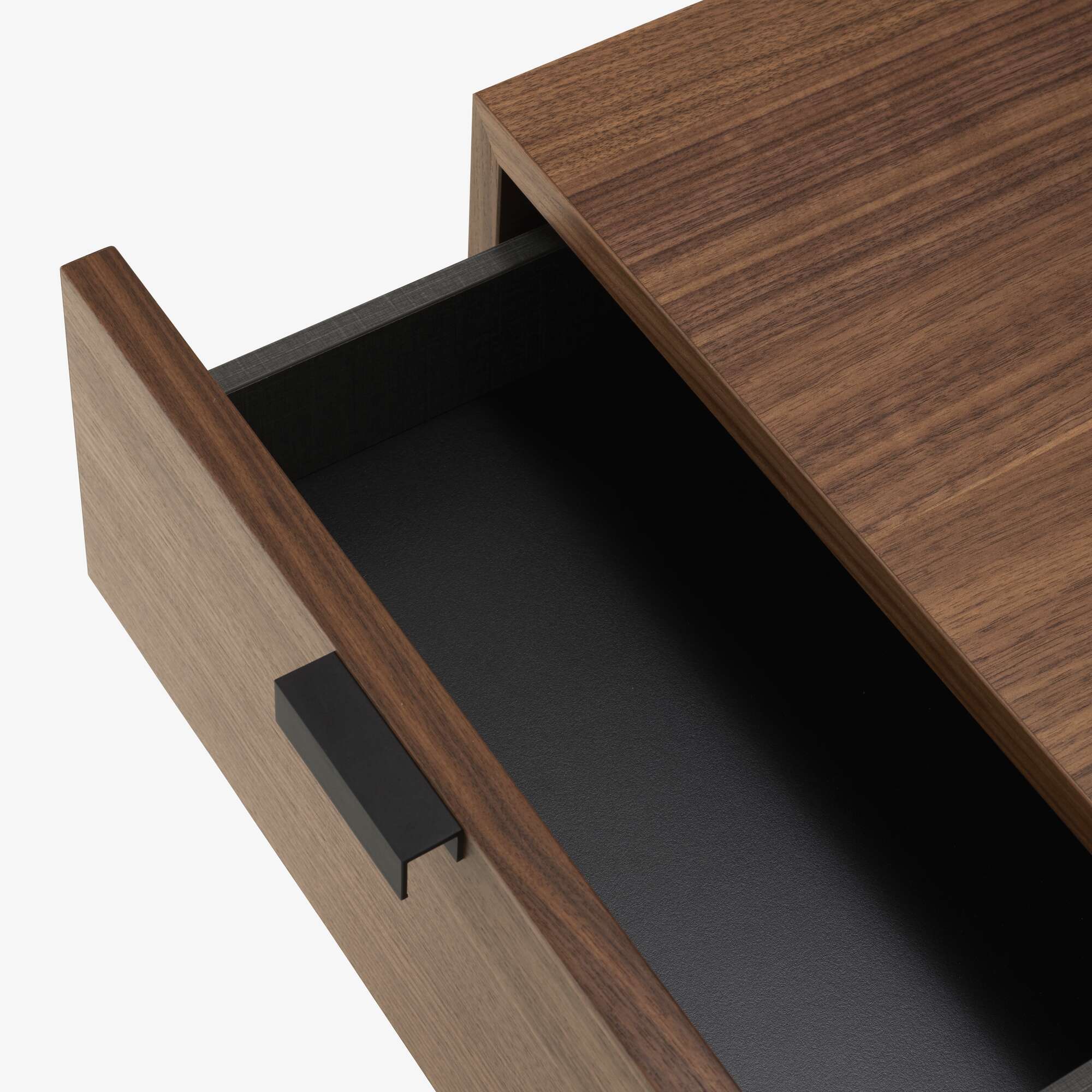 Image Night chest walnut + black fenix laminate frame in circular tubing 6