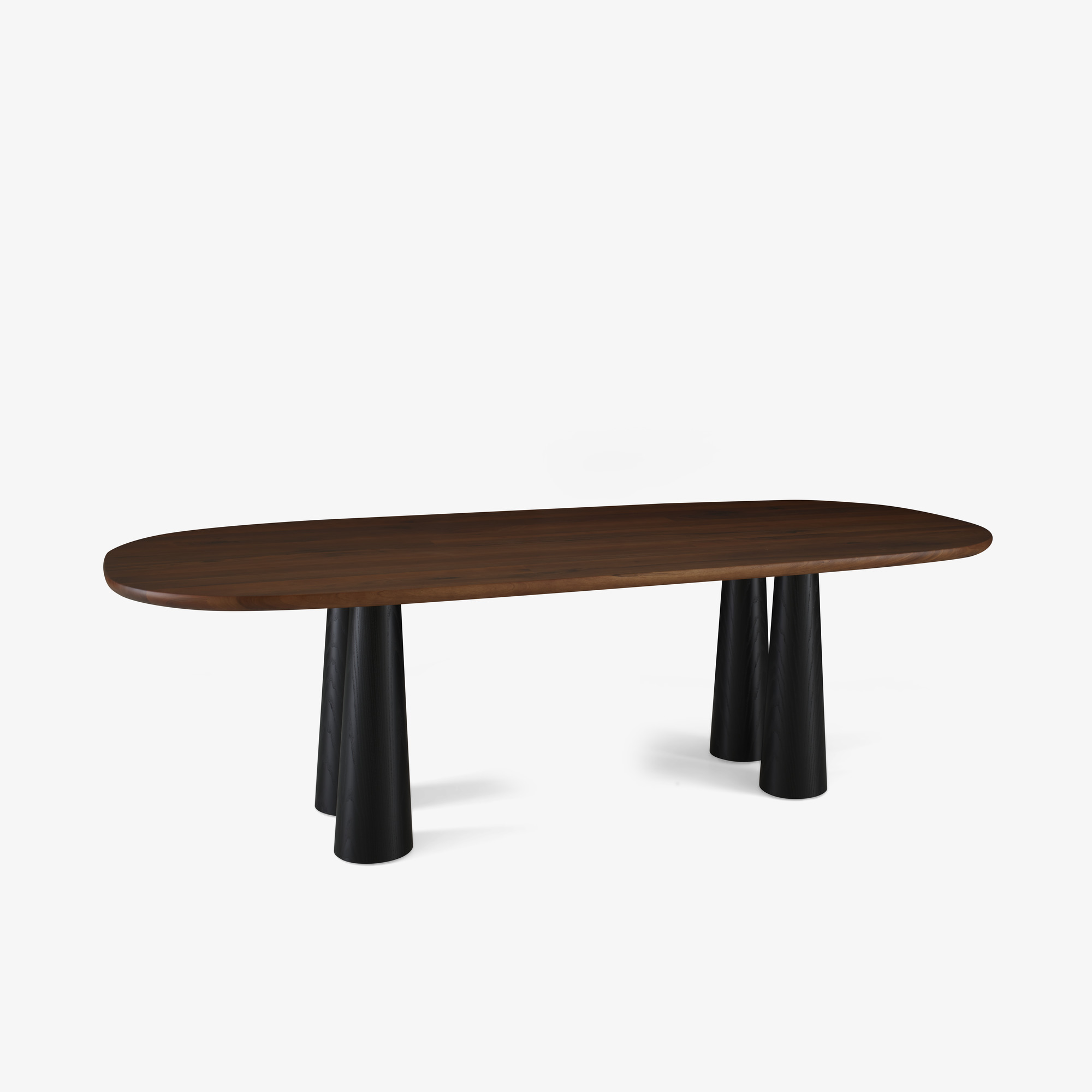 Image Dining table walnut base in black stained ash 3