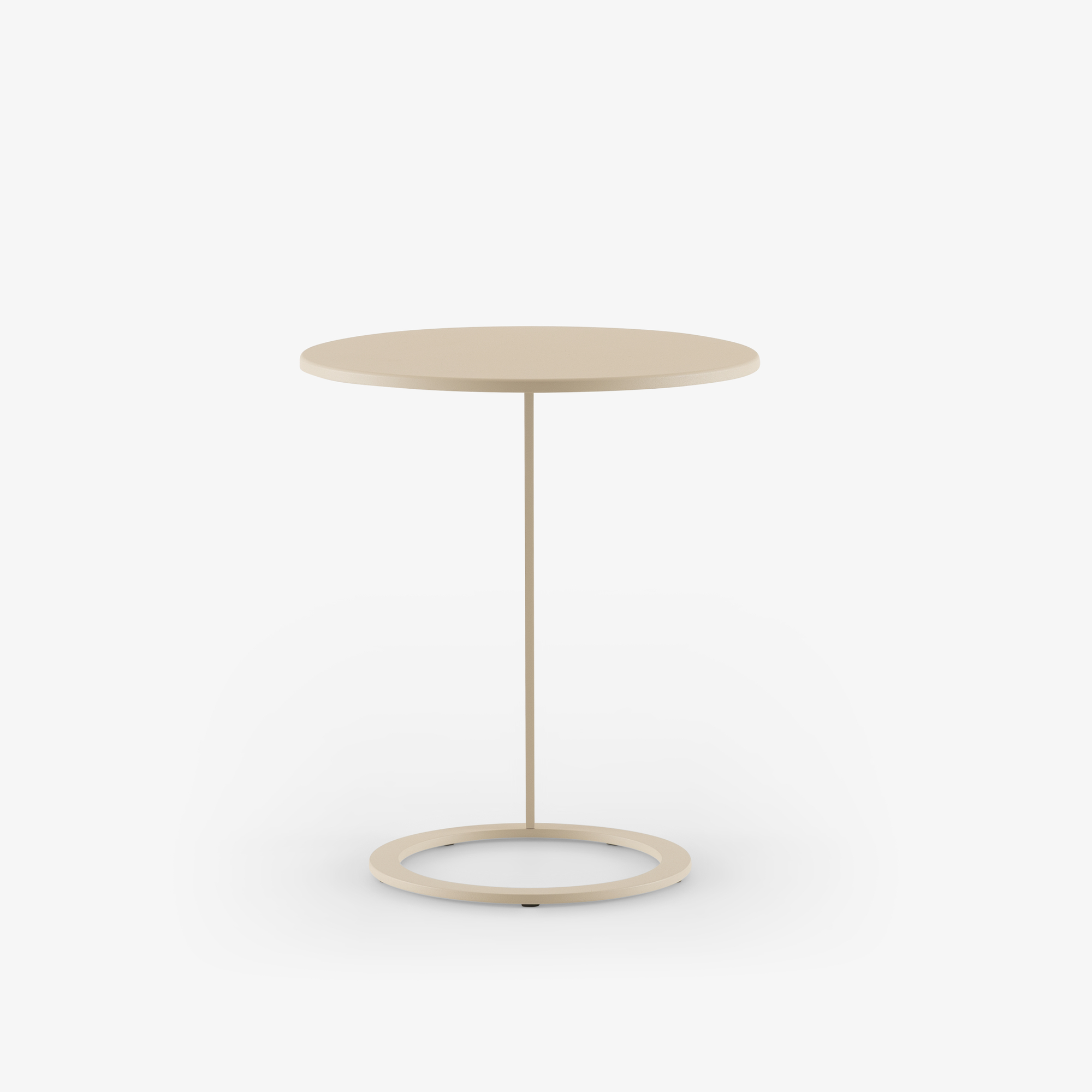 Image Pedestal table textured beige lacquer  2