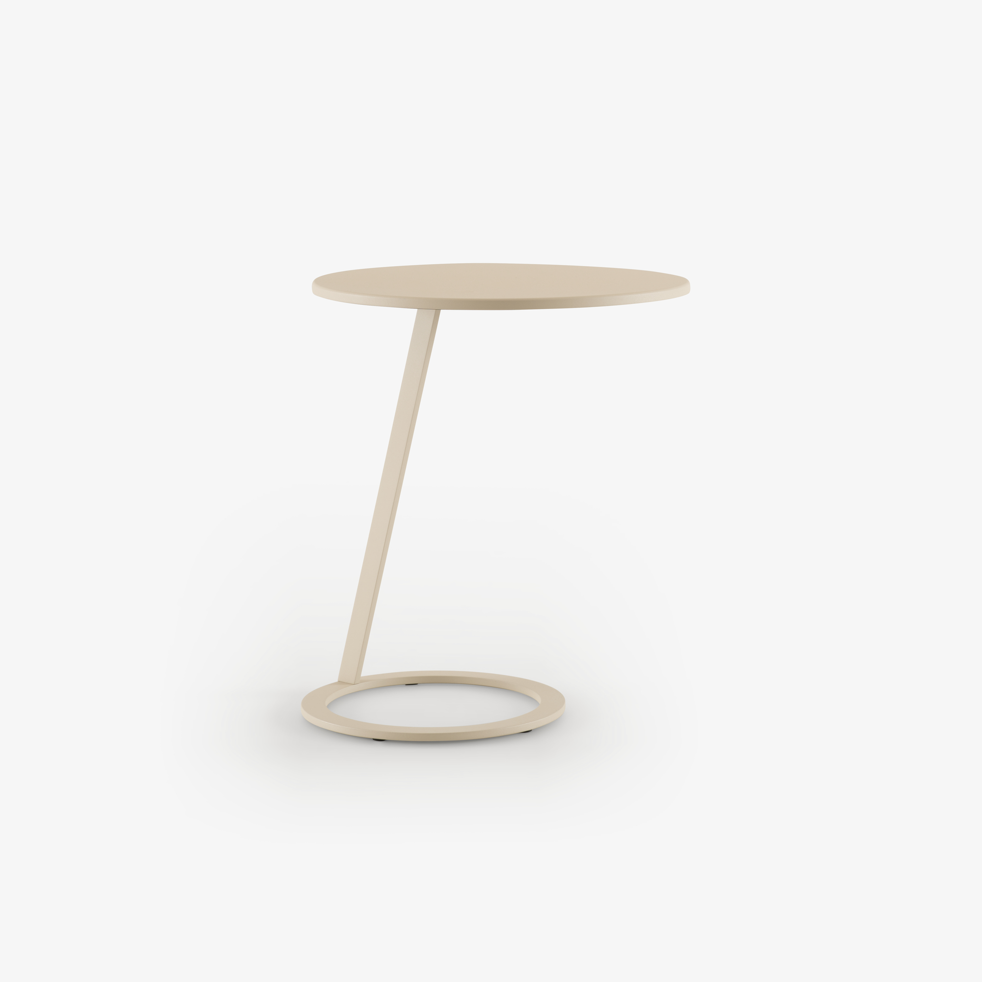 Image PEDESTAL TABLE TEXTURED BEIGE LACQUER 