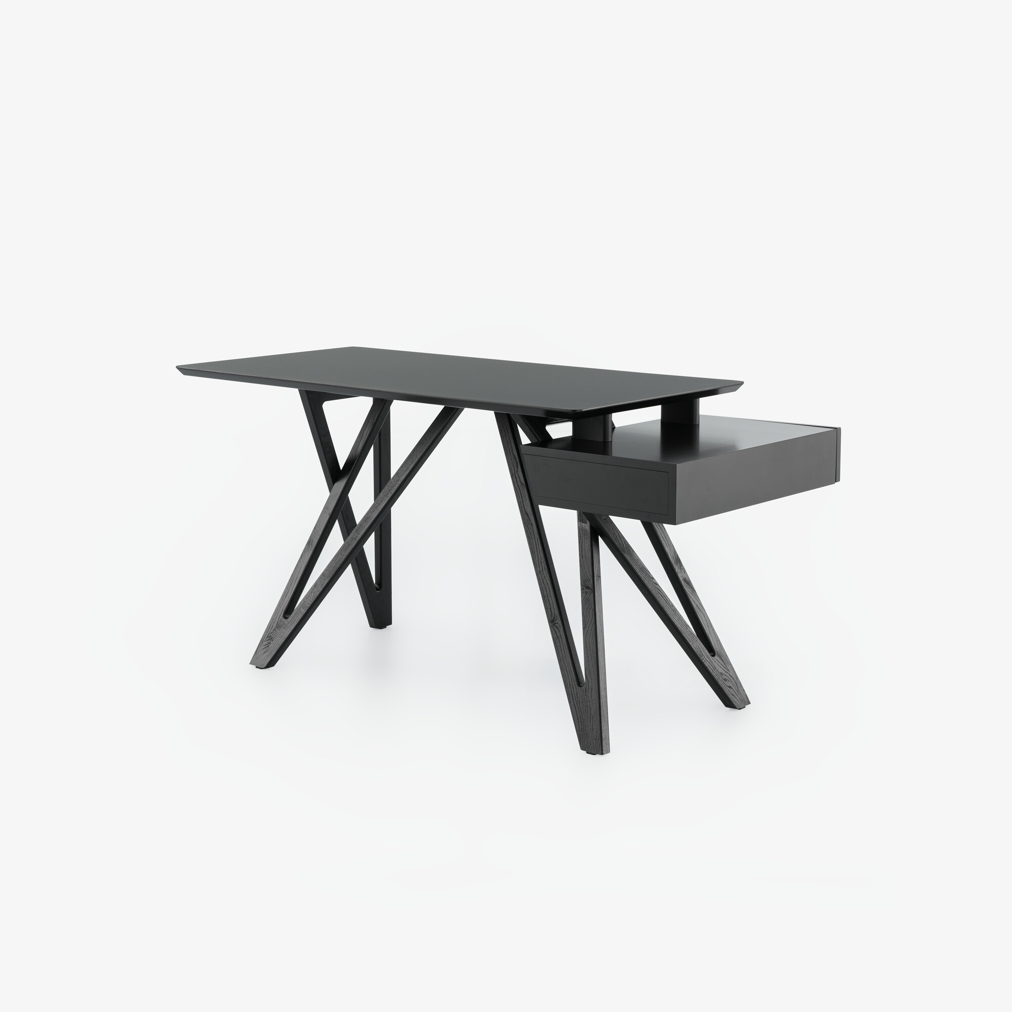 Image Desk top in black laminate base in black stained ash 2