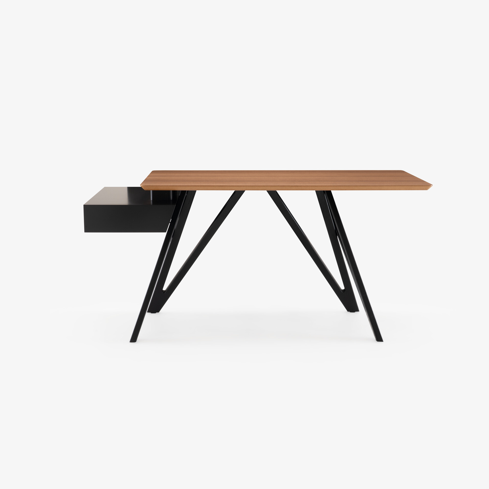 Image Desk walnut top base in black stained ash 1
