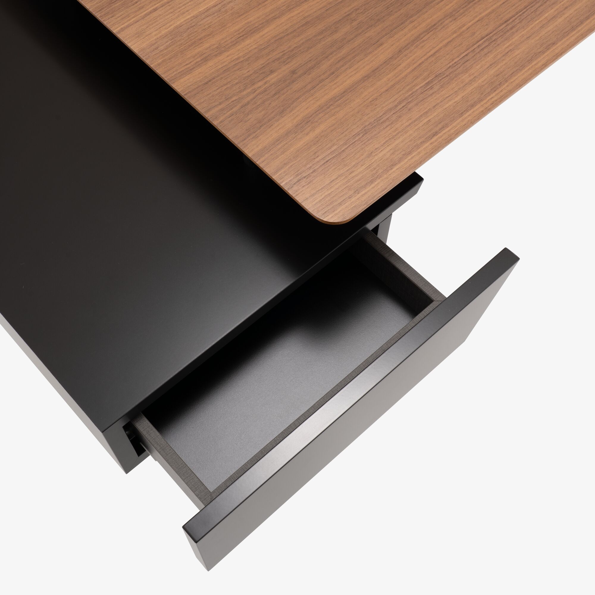 Image Desk walnut top base in black stained ash 3