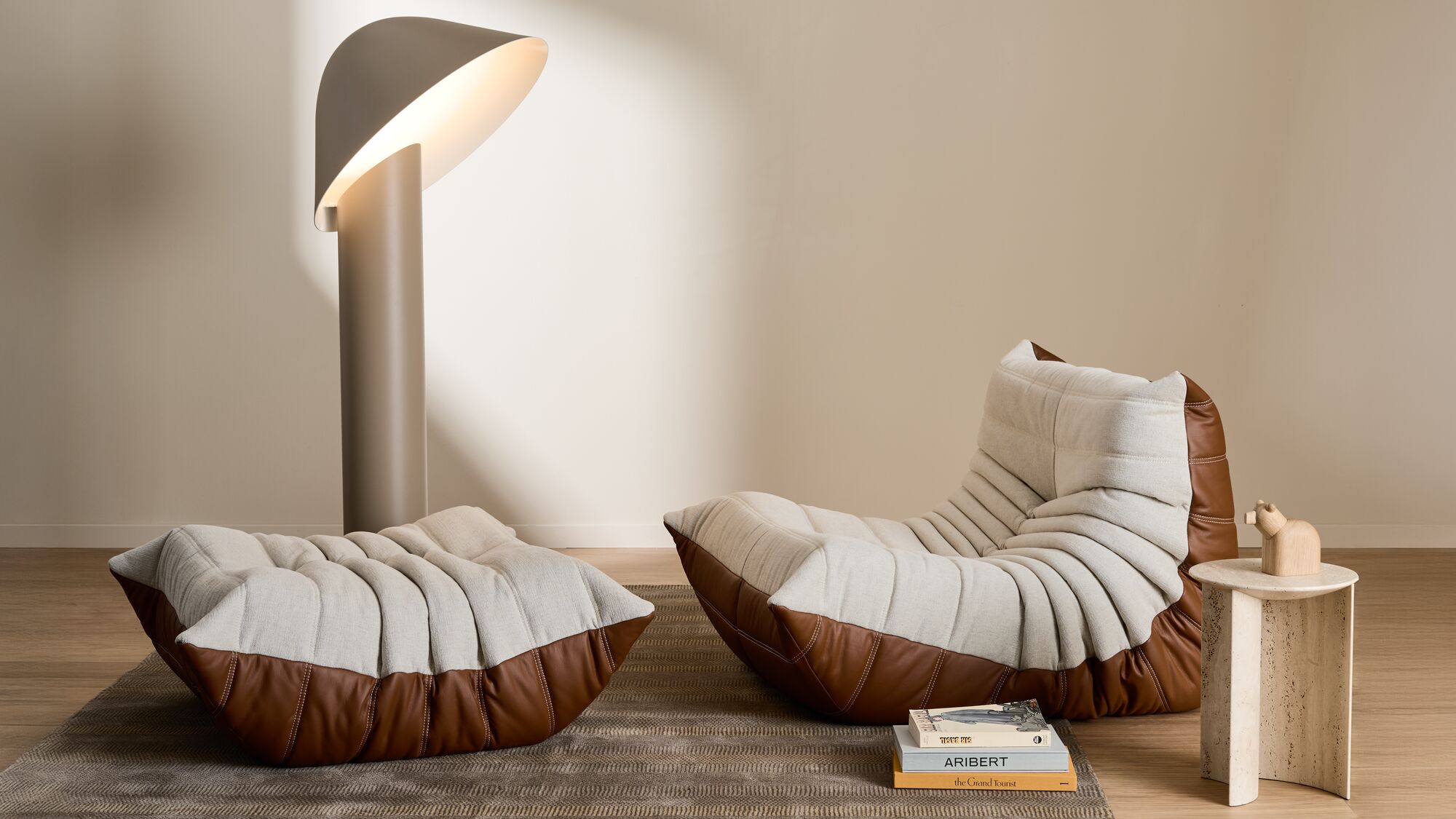 Armchairs Togo BOSS | LIGNE ROSET Footstool in grège - Ligne Roset